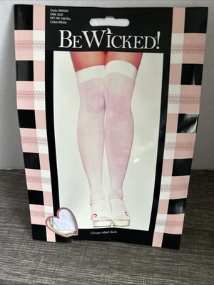 NWT sexy BE WICKED opaque BANDED top THIGH highs STOCKINGS nylons PANTYHOSE hose - Image 1 of 4