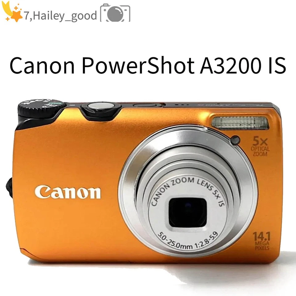 Canon PowerShot A3200 IS Kompakt-Digitalkamera Orange 14,1 MP integrierter Blitz - Bild 1 von 4