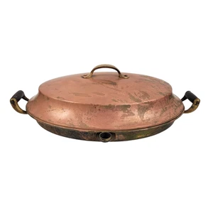 Antique 1900’s Buffalo Mfg. NY, 19" Copper Warming Porcelain Pheasant Platter - Picture 1 of 12