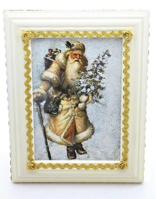 Old World Santa Claus Framed Holiday Hand Decorated Christmas Picture Frame - Image 1 of 4
