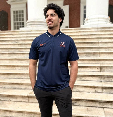 Nike Mens Blue Virginia Cavaliers Dri-Fit Short Sleeve UVA Polo Shirt 2XL NWT - Image 1 of 4