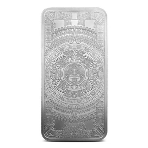 Barra de calendario azteca de plata de 10 oz - Imagen 1 de 2