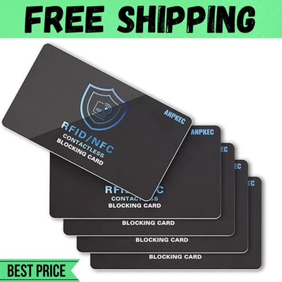 Tarjeta de bloqueo RFID - Protector de tarjeta de débito de crédito sin contacto NFC (paquete de 5) Foto 1 de 4