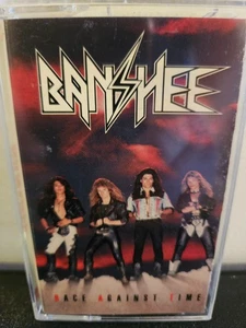 BANSHEE Race Against Time 1989 CASSETTE TAPE GLAM/HAIR METAL HARD ROCK - Picture 1 of 7