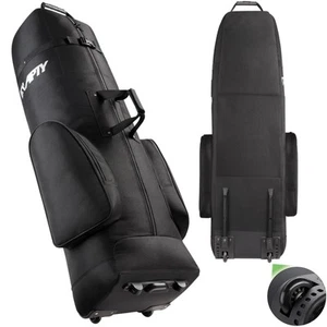 Hard Case Golf Club Travel Bag with Wheels Luggage Lock Cover Airline Waterproof - Picture 1 of 7