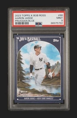 2023 Topps X Bob Ross Joy of Baseball Aaron Judge PRUSSIAN BLUE /50 PSA 9 MINT - Image 1 of 4