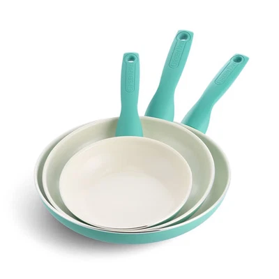 GreenPan Rio 3pk Frypan Set Turquoise - Image 1 of 4