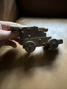 Bin Cannon Wooden Brass Repilca Vintage Paperweight 17th Century Spanish - Picture 1 of 7