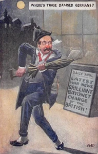 POSTCARD  COMIC   DRUNKEN MAN  WHERE'S THOSE DAMNED GERMANS - Photo 1/2