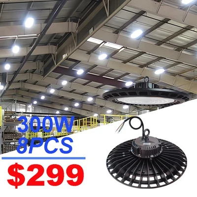 2/8 PIEZAS 300W UFO Luz LED Alta Bahía Comercial Industrial Almacén Gimnasio Tienda Luz Foto 1 de 4