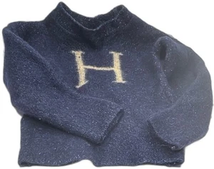 Harry Potter Kids Blue H Sweater XS Universal Studios Wool Silk Scotland - Picture 1 of 11