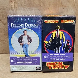 Lot 2 DVS Blind Or Low Vision DVD Field Of Dreams & Dick Tracy Brand New Sealed - Picture 1 of 9