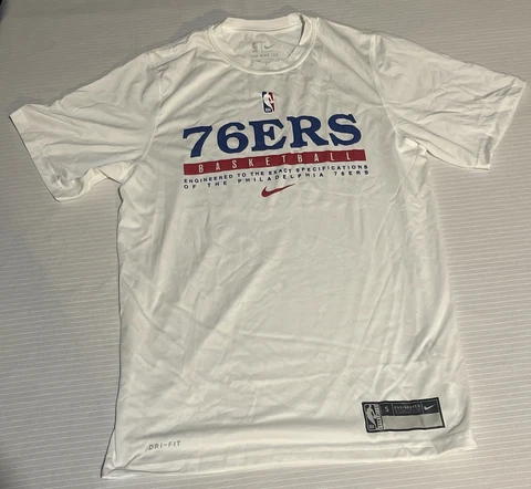 Philadelphia 76ers Shooting Shirt White Men’s Nike Dri-Fit Small Cover