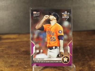 2022 Topps Now #1155 Ryan Pressly World Series Purple Parallel Card #d 13/25 - Image 1 of 2