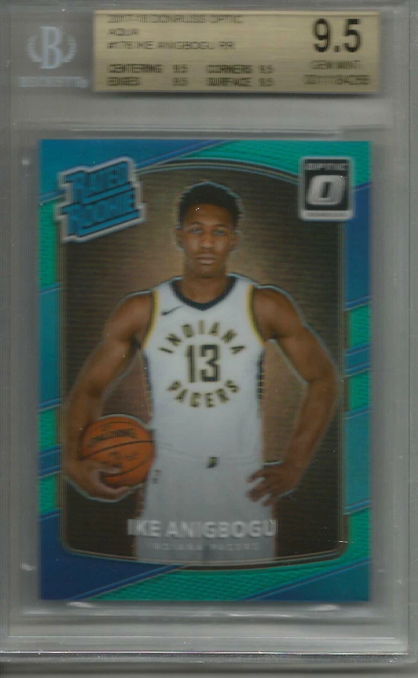 Ike Anigbogu 17/18 Donruss Optic Aqua Prizm Rookie #13/25 BGS 9.5 Gem Mint - Image 1 of 1