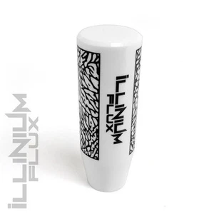 ILLINIUM FLUX BLACK PAINTED WHITE ELEPHANT DRIFT MANUAL SHIFT KNOB 10X1.5 K69 - Picture 1 of 1