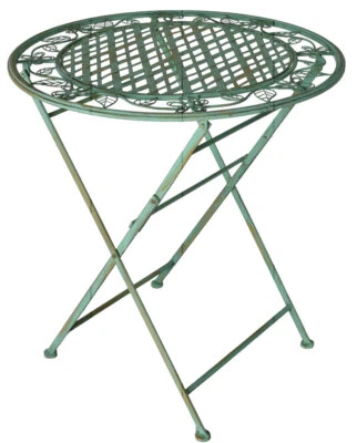 Gartentisch Landhausstil Metall Tisch Antik Eisentisch Klapptisch Balkontisch - Bild 1 von 4