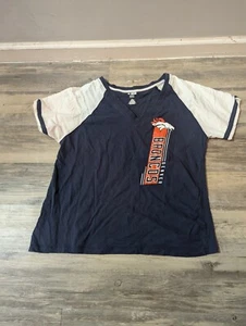 Denver Broncos T Shirt Womens 2X Blue Short Sleeve Team Apparel - Picture 1 of 8