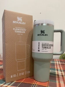 40oz Stainless Steel Vacuum Insulated Tumbler With Handle Straw Light Green - Picture 1 of 6