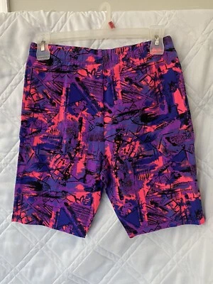Vintage Women’s Biker Gym Athletic Shorts Neon Pink Purple Retro 80s/90s Large - Image 1 of 4