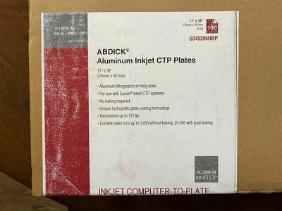 ABDICK Aluminum Inkjet CTP Plates 11" x 18" S045206NBP Lithographic 100 pcs - Image 1 of 4