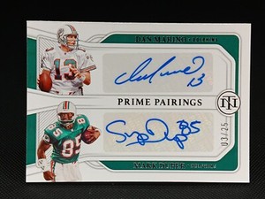 2022 National Treasures NFL Prime Pairings Dan Marino Mark Duper 03/25 Dual AUTO