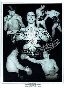 Ken BUCHANAN Signed Autograph Boxer 16x12 Montage Photo AFTAL COA - Picture 1 of 1