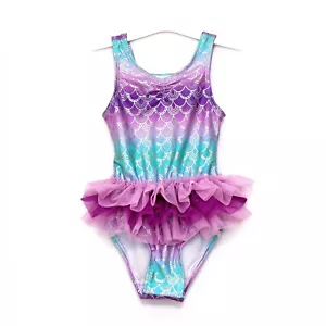Infant and Toddler Baby Girl Bathing Suits Swimwear Pink Rainbow Purple Mermaid - Picture 1 of 23