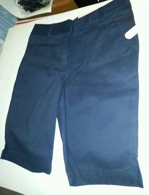 Girls Chaps Brand School Uniform Navy Blue Stretch Shorts C065016H Size  10 14 - Image 1 of 3