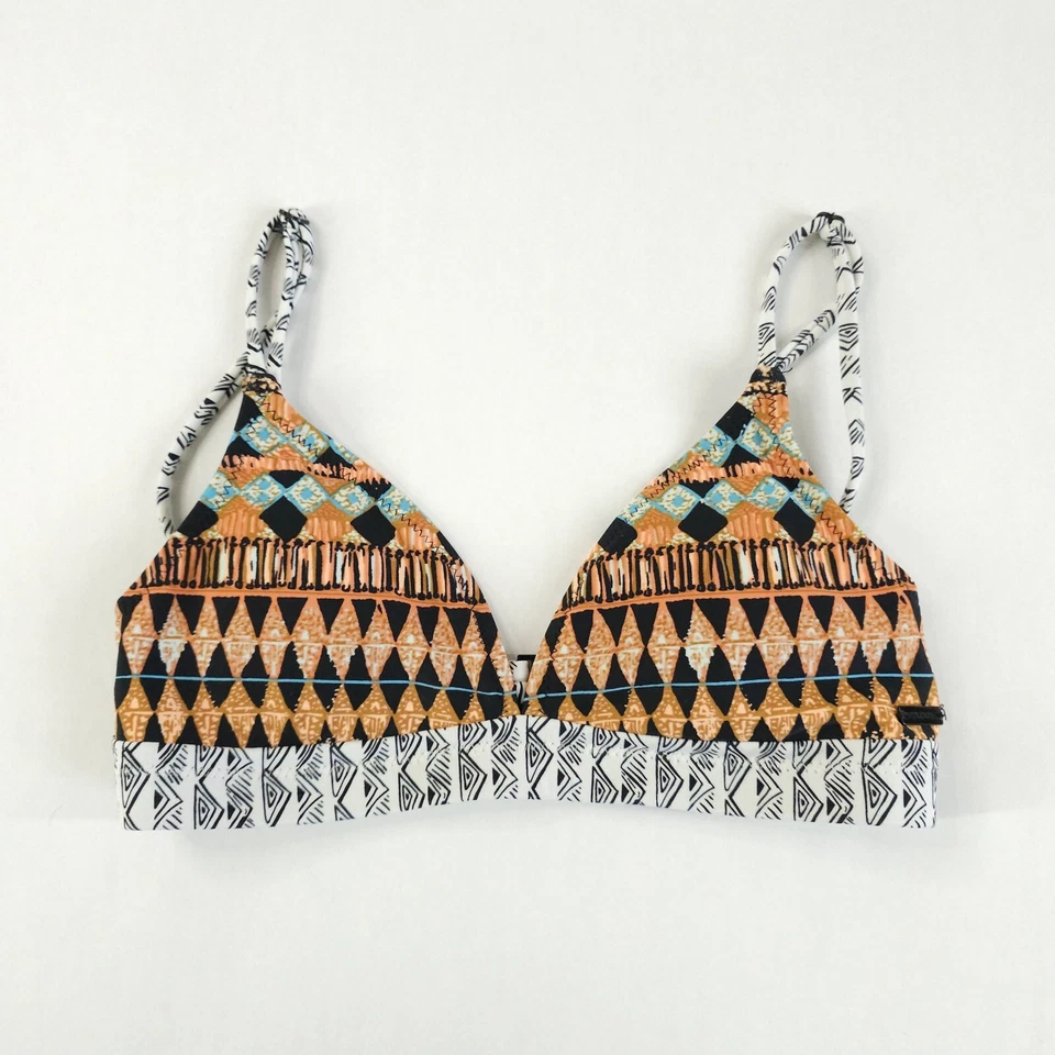 Top de bikini Volcom para mujer XS extra pequeño geométrico Art Deco traje de baño triángulo Foto 1 de 4