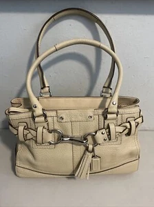 COACH Hampton Tan Pebble Leather Carryall Tote Satchel Bag F13084 - Picture 1 of 11