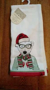 Cynthia Rowley Holiday Dog Kitchen Towels Set of 2 NEW 18 x 28" - Imagen 1 de 3