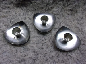 3 Vintage Mid Century Danish Modern Edelstahl Kegel Kerzenhalter - Avon - Bild 1 von 3