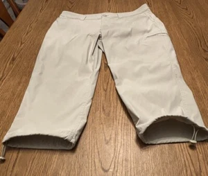 Eddie Bauer Womens Capri Ruche Hiking/Camping/Outdoor Pants Zip Pocket Sz 14 Tan - Picture 1 of 7