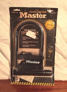 Master High Tech U Bar Bike Bicycle Lock with Carrier Bracket Keys Sealed New - Picture 1 of 6