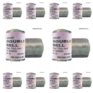 10X Double Bell Viscose Rayon Thread Embroidery Color Dark Silver Shade No.31LL - Picture 1 of 3