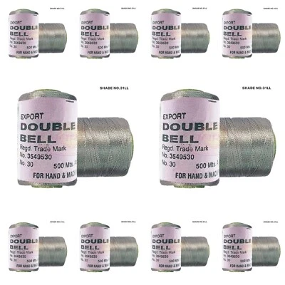 10X Double Bell Viscose Rayon Thread Embroidery Color Dark Silver Shade No.31LL - Image 1 of 3