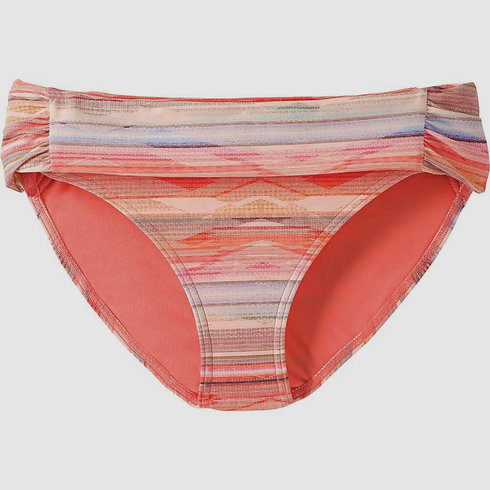 Pantalones de bikini elásticos fruncidos tiro medio con logotipo rosa de Prana de $138 talla XS Foto 1 de 1