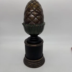 12” Brass Bronze Acorn (Spiritual) Finial Mantel Shelf Ornament From India 5.5# - Picture 1 of 15