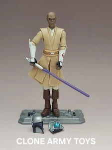 Star Wars Mace Windu Clone Wars Collection CW20 Jango Fett Helmet 3.75 Loose - Picture 1 of 1