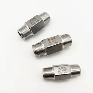 1PC Stainless Steel 1/8 1/4 3/8 1/2 3/4 1'' Hex Male Thread One-Way Check Valve - Picture 1 of 4