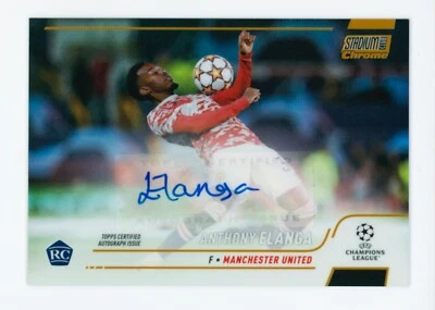 2021 Anthony Elanga Topps Stadium Club Chrome Gold Autographed Rookie Card 27/50 - Image 1 of 2