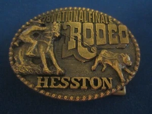 Vintage Metal Belt Buckle NATIONAL FINALS RODEO 1978 4th Ed [j10a] - Imagen 1 de 2