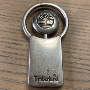 READ Timberland Metal KeyChain - Pull & Twist Open Silver Tree Logo Spellout 1A - Picture 1 of 13