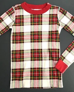 Hanna Andersson Organic Long John Pajama Top Only Red Plaid Size 8/130cm - Picture 1 of 5