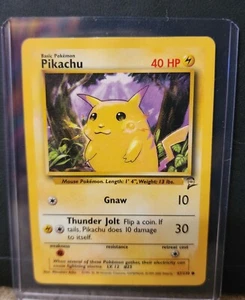 Pikachu Gnaw Pokemon Card 87/130 Type 2 Base Ck Mark Super Rare Uncommon - Picture 1 of 6