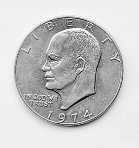 1974 Liberty Eisenhower One Dollar Coin rare No Mint Mark - Picture 1 of 4