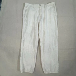 Nautica White Casual Linen Blend Relaxed Fit Chino Casual Pants (36x28) - Picture 1 of 17