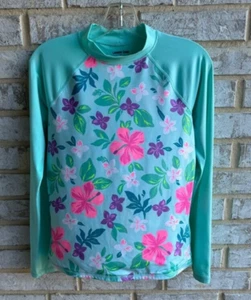 Lands' End Long Sleeve Floral Print Swim Shirt Girl's Size XL (14-16). - Picture 1 of 7