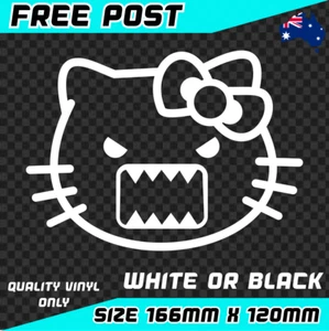 Angry Kitty Sticker Decal Vinyl Car Window Girls Cat Kitten Laptop Mad Anime JDM - Picture 1 of 3
